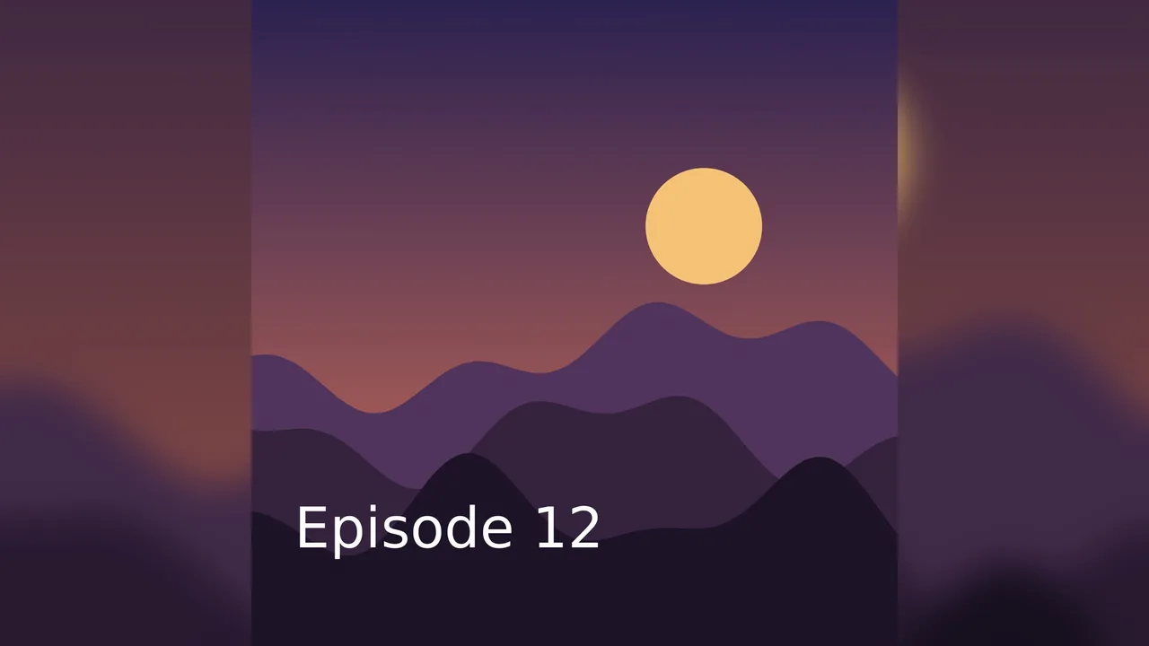 A frame of the finished video: the square cover in the middle of the 16:9 frame, with a blurred, enlarged copy of it filling the sides.