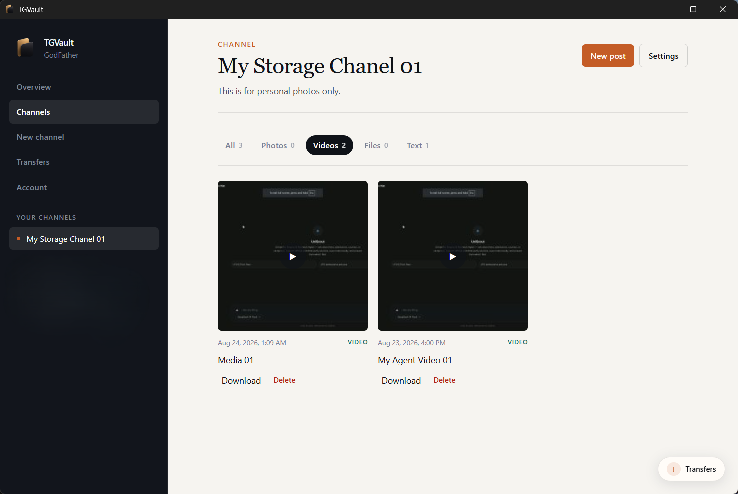 A Desktop Vault for Your Telegram Channels and Saved Messages