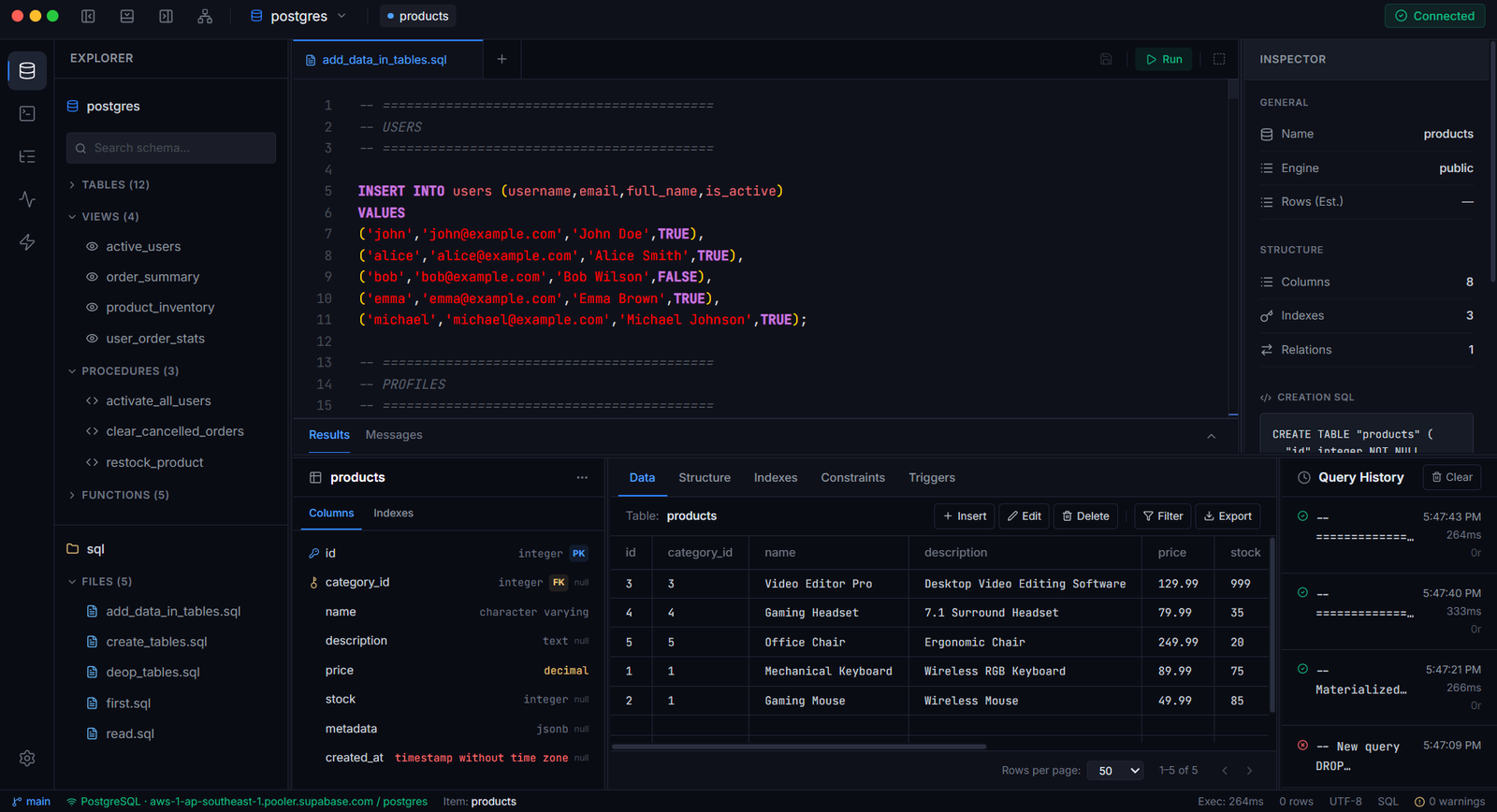 A Complete Database Workspace For Devs